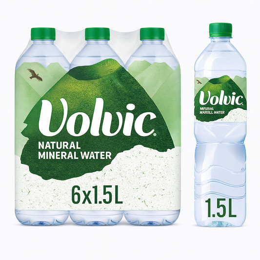 Volvic, Natural Mineral Water, 1.5L, 6-Pack
